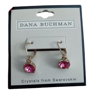 Dana Buchman Circle Drop Earrings-Pink